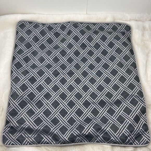 Croscill Remi Euro Sham Grey Gray Diamond Jacquard 26" x 26" Sham - Picture 3 of 6